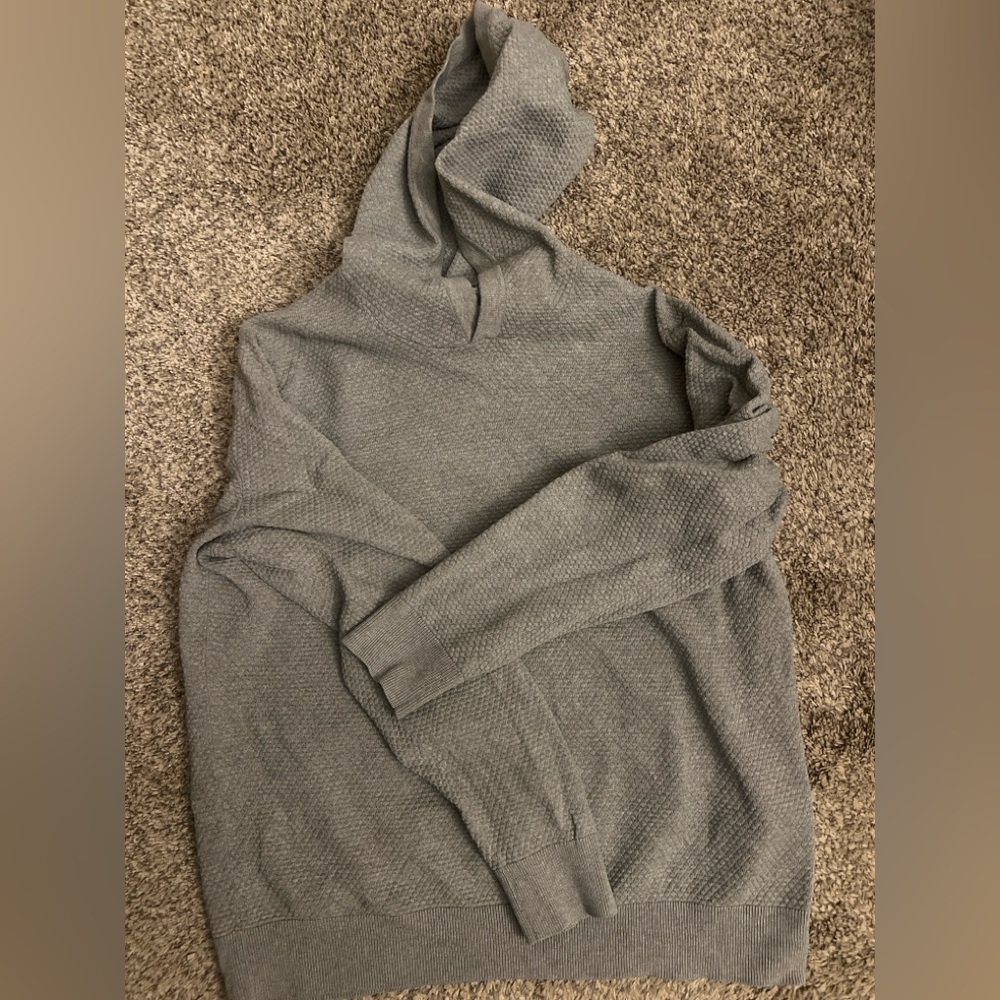 Banana Republic Men’s Waffle-Knit Hoodie Sweater – Size Large (Gray)